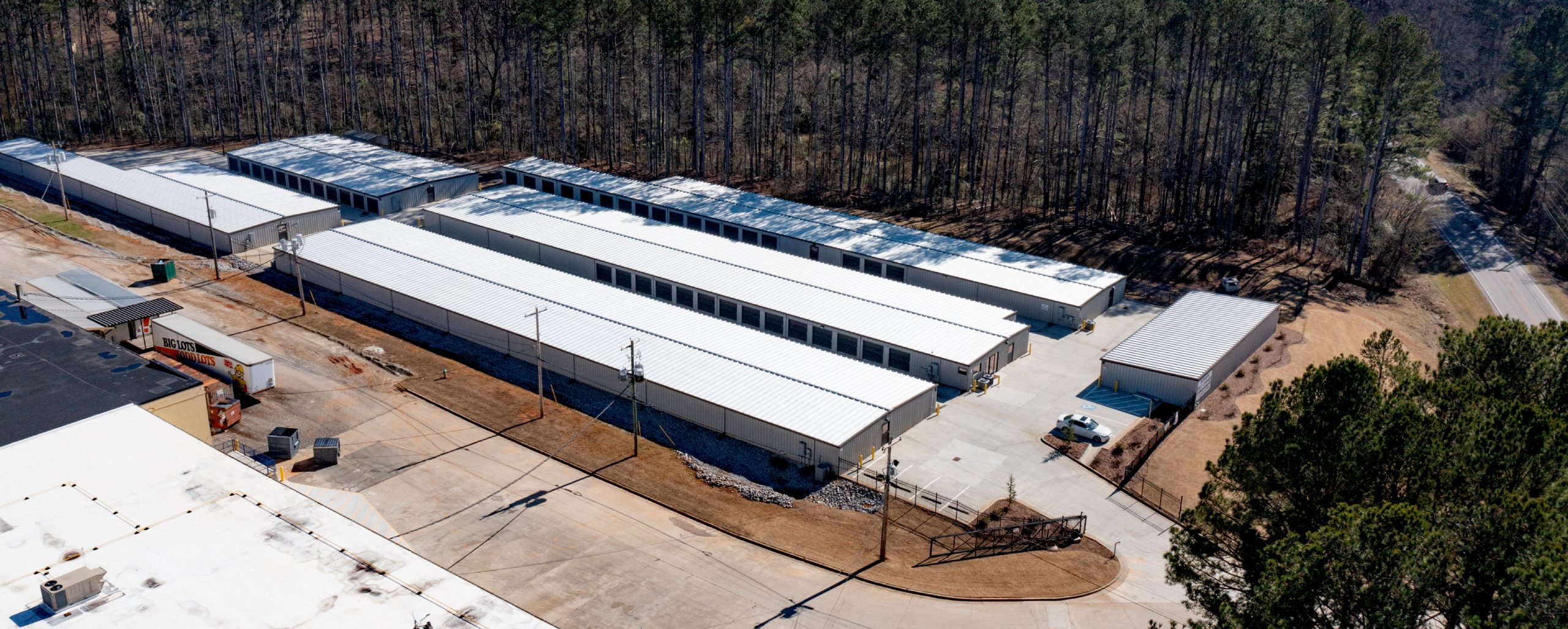 aerial view of self-storage facility