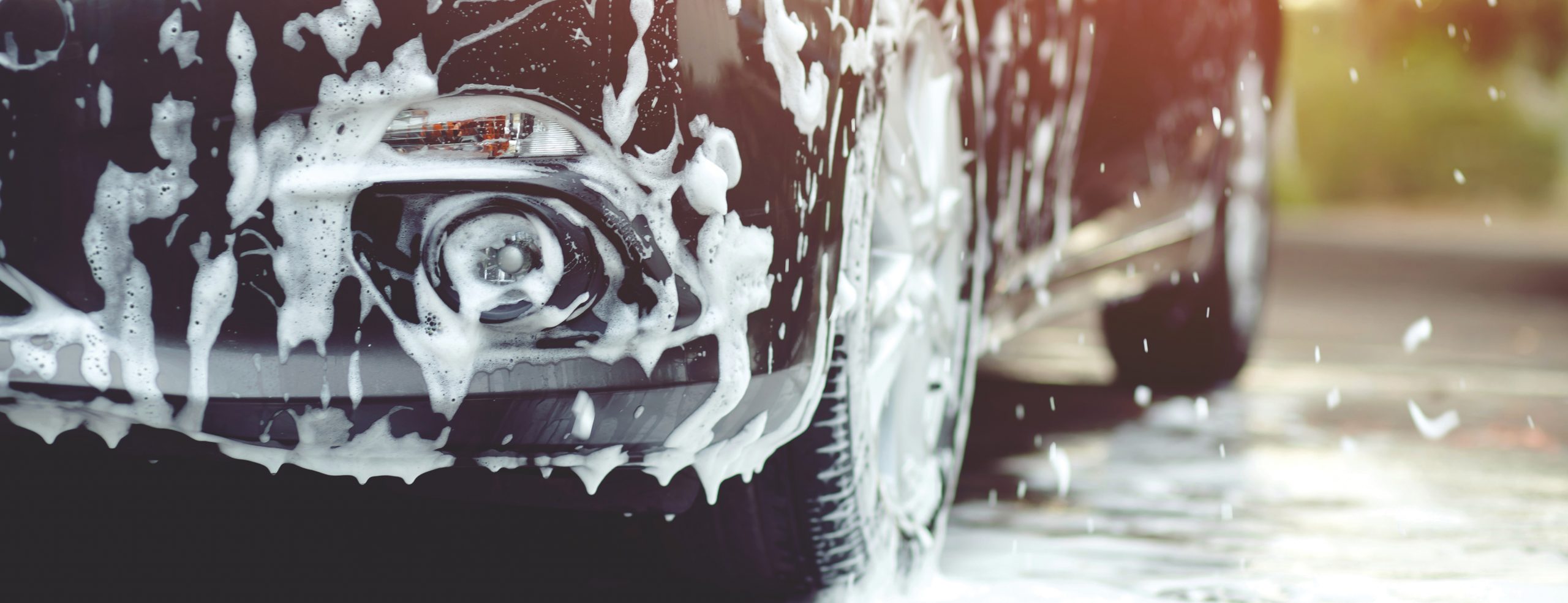 car getting washed in a car wash